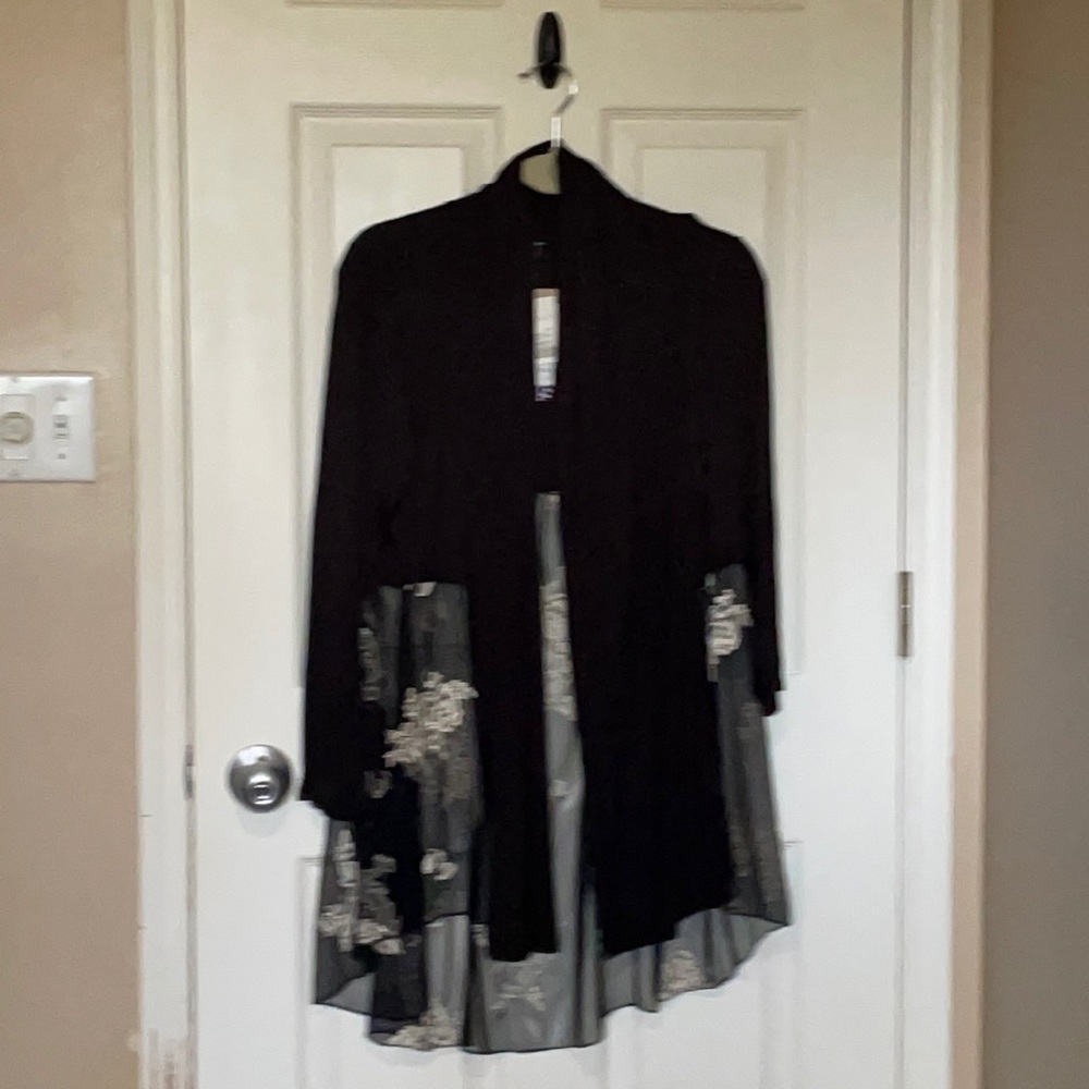 Black lace cover up top
